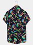 Royaura Cotton Blend Musical Instrument Rainbow Jita Oil Painting Musical Instrument Men's Super Large Short Sleeve Shirt