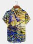 Royaura Vintage Nautical Beach Print Breast Pocket Hawaiian Shirt Plus Size Vacation Shirt