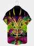 Royaura Holiday Carnival Purple Mask Candle Print Shirt Plus Size Holiday Shirt