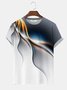 Royaura Men's Gradient Aurora Casual Plus Size T-Shirt