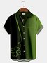 Royaura St. Patrick's Day Green Clover Breast Pocket Hawaiian Shirt Plus Size Vacation Shirt