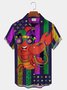 Royaura Holiday Mardi Gras Men's Hawaiian Shirts Lobster Cartoon Art Plus Size Aloha Shirts