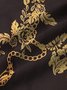Royaura Art Flower Baroque Flower Chain Print Chest Bag Shirt Plus Size Cotton Shirt