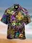 Royaura Mardi Gras Carnival Men's Hawaiian Shirts Stretch Plus Size Aloha Shirts