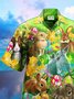 Royaura Holiday Easter Men's Hawaiian Shirts Rabbit Egg Art Oversized Floral Shirts