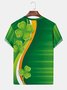 Royaura St.Patrick's Men's Short Sleeve T-Shirt Clover Gradient Art Oversized Stretch Tops