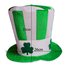 Royaura St. Patrick's Irish Green Stripe Bowler Hat Clover Three dimensional Hat