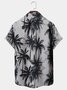 Royaura Hawaiian Coconut Tree Black Print Chest Bag Hawaiian Shirt Plus Size Holiday Shirt