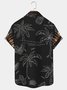 Royaura Vintage Guitar Coconut Tree Breast Pocket Hawaiian Shirt Plus Size Vacation Shirt