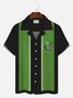 Royaura Vintage St. Patrick's Day Green Shamrock Breast Pocket Hawaiian Shirt Plus Size Vacation Shirt