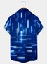 Royaura Blue Technology Geometric Space Print Shirt Plus Size Shirt