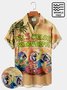 Royal Parrot Cocktail Coconut Tree Hawaiian Printed Chest Bag Hawaiian Holiday Shirt Plus Size Patriotic Shirt