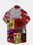 Royaura Valentine's Day Paisley Cashew Flower Love Print Chest Bag Holiday Shirt Plus Size Love Shirt