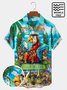 Royaura Parrot It’s 5 O’clock Somewhere  Drinking Bird Breast Pocket Hawaiian Shirt Plus Size Vacation Wrinkle-Free Shirt