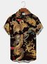 Royaura Black Retro Oriental Dragon Print Shirt Plus Size Shirt