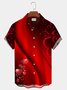 Royaura Red Valentine Heart Ombre Print Chest Pocket Shirt Oversize Holiday Shirt
