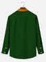 Royaura 60's St. Patrick's Men's Long Sleeve Bowling Shirts Stretch Clover Stripe Art Oversized Button Camp Shirts