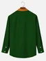 Royaura 60's St. Patrick's Men's Long Sleeve Bowling Shirts Stretch Clover Stripe Art Oversized Button Camp Shirts