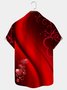 Royaura Red Valentine Heart Ombre Print Chest Pocket Shirt Oversize Holiday Shirt