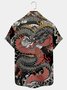 Royaura Vintage Japanese Dragon Men's Hawaiian Shirts Ukiyo-e Art Wrinkle Free Seersucker Large Size Aloha Shirts