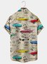 Royaura Vintage Route 66 Western Print Chest Pocket Vintage Shirt Plus Size Printed Shirt