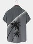 Royaura Hawaii Vacation Coconut Tree Gradient Print Breast Pocket Hawaiian Shirt Plus Size Shirt