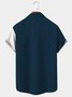 Royaura vintage baseball print chest pocket sports shirt oversized blue shirt