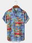 Royaura Vintage 50's Car Coconut Tree Beach Hawaiian Shirt Plus Size Vacation Wrinkle-Free Shirt