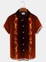 Royaura Art Gradient Flame Print Chest Bag Shirt Plus Size Shirt
