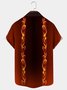 Royaura Art Gradient Flame Print Chest Bag Shirt Plus Size Shirt