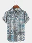 Royaura Ethnic Pattern Textured Hawaiian Shirt Oversized Vacation Aloha Wrinkle-Free Shirt