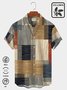 Royaura Medieval Geometric Texture Men's Hawaiian Shirt Plus Size Home Art Check Stretch Button Camp Shirts