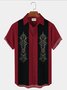 Royaura 60’s Nostalgic Pattern Casual Men's Bowling Shirts Auto Texture Stretch Oversized Aloha Shirts