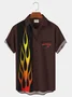 Royaura Vintage Bowling Flames of Fury Hot Rod Vintage Car Breast Pocket Hawaiian Shirt Oversized Vacation Aloha Shirt