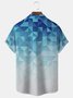 Royaura Geometric Gradient Hawaiian Shirt Oversized Vacation Aloha Shirt