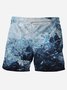 Royaura Holiday Beach Coconut Tree Men's Hawaiian Beach Shorts Gradient Quick Dry Large Size Elastic Shorts