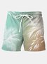 Royaura Men's Gradient Hawaiian Wrinkle-Free Oversized Board Shorts