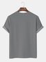 Men's black letter-printed round neck plain grey casual t-shirt