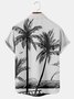 Royaura Hawaiian Grey Coconut Tree Print Chest Bag Holiday Shirt Plus Hawaiian Shirt