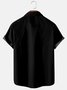 Royaura Black Vintage Bowling Turtle Print Chest Bag Bowling Shirt Plus Size Panel Shirt