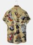 Royaura Vintage Rockabilly Skull Classic Car Pin Up Girl Print Hawaiian Shirt Oversized Vacation Aloha Wrinkle-Free Shirt