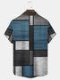 Royaura Retro Geometric Contrast Hawaiian Shirt Oversized Vacation Aloha Wrinkle-Free Shirt