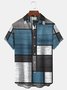 Royaura Retro Geometric Contrast Hawaiian Shirt Oversized Vacation Aloha Wrinkle-Free Shirt