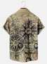Royaura Vintage Navigation Map Compass Print Chest Bag Shirt Plus Size Shirt