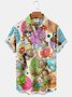 Royaura Easter Bunny Egg Print Chest Bag Easter Shirt Plus Holiday Shirt