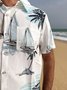 Men's Hawaiian Coconut Sailboat Print Seersucker Wrinkle-Free Casual Comfort Shirt
