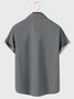 Royaura Gray Vintage Bowling Car Print Breast Pocket Shirt Plus Size Shirt