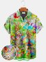 Royaura Easter Bunny Easter Egg Print Vacation Beach Hawaiian Oversized Aloha Wrinkle-Free Shirt