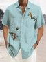Royaura Green Linen Cotton Parrot Print Chest Bag Vintage Shirt Plus Size Shirt