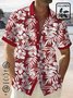 Royaura Comfortable Hemp Plant Lily Leaf Hawaiian Button Shirt Plus Size Shirt